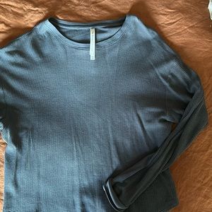 Babaton Waffle Shirt - Dark Blue/Grey - XS